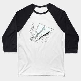 Paper plane crash Baseball T-Shirt